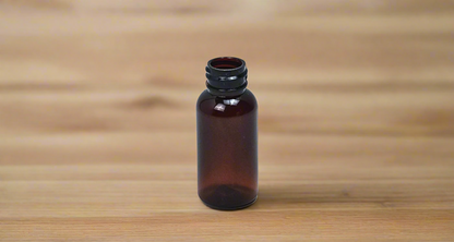 1 oz plastic amber bottle